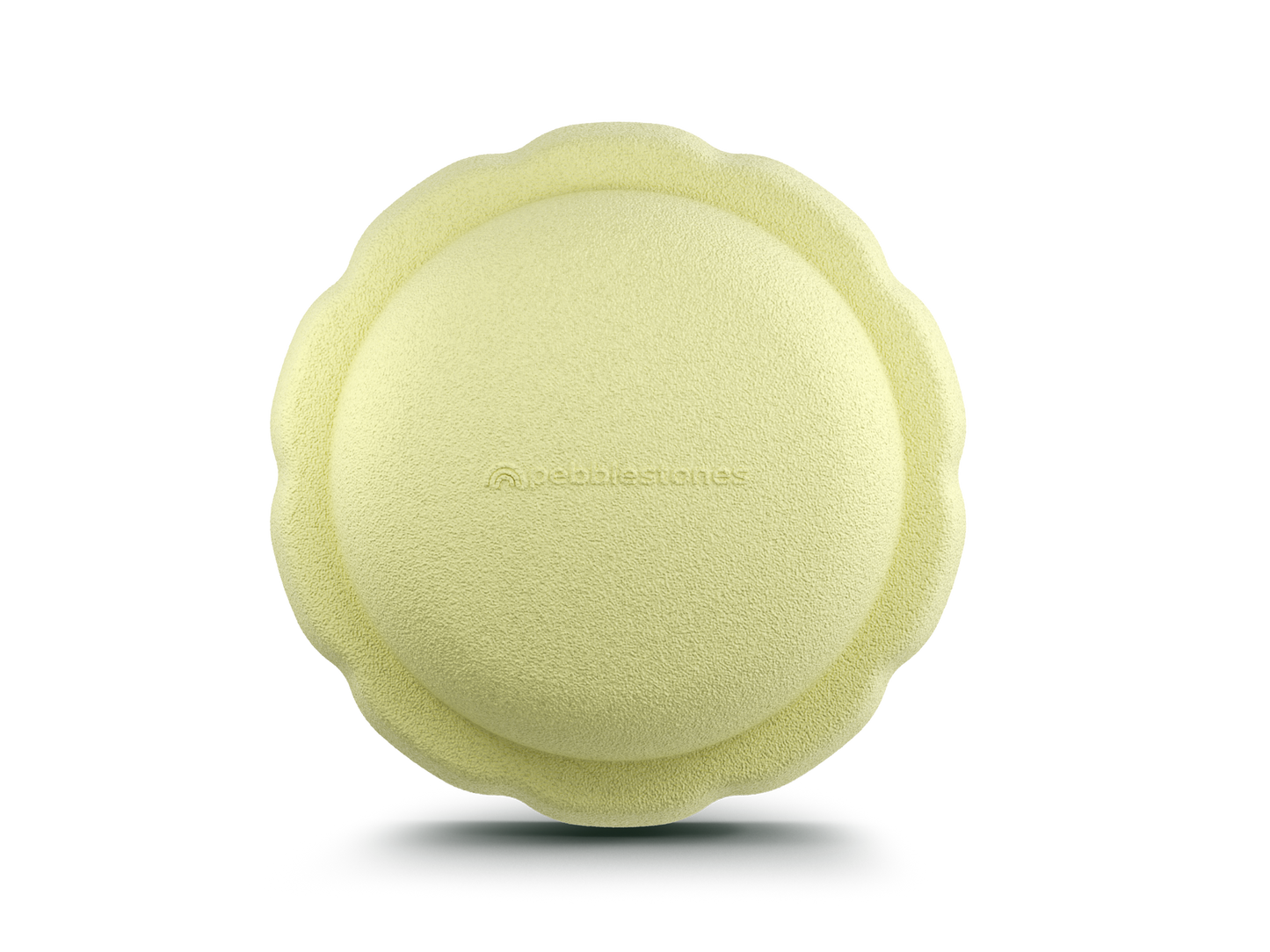 pastel yellow color single versatile fun stacking stone, stepping stone made out of lightweight Expended Polypropylene foam for kids for movement, open ended play, active learning, creativity, exercise, social development, motor development, cognitive development. can be combined with the balance board.