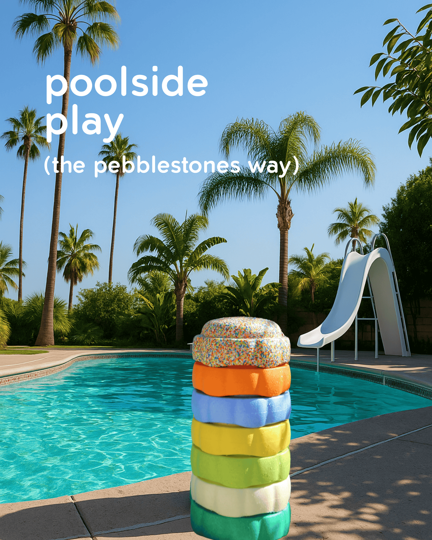 Colorful fun versatile stacking stones, stepping stones made out of lightweight Expended Polypropylene foam for kids for movement, open ended play, active learning, creativity, exercise, social development, motor development, cognitive development. can be combined with the balance board