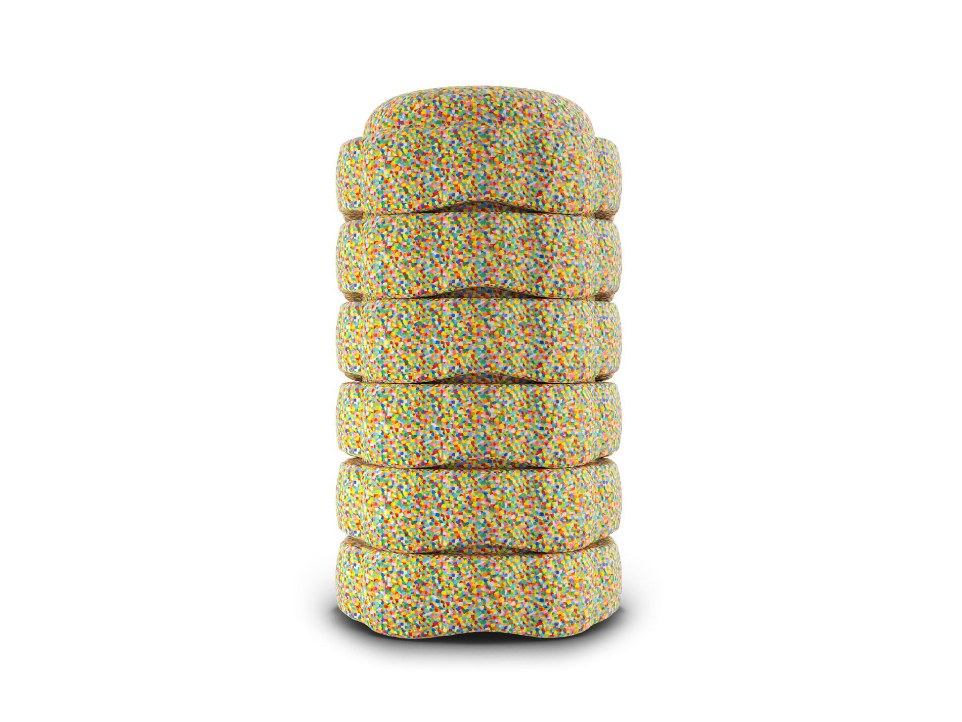 set of 6 bright multicolor versatile fun stacking stones, stepping stones made out of lightweight Expended Polypropylene foam for kids for movement, open ended play, active learning, creativity, exercise, social development, motor development, cognitive development. can be combined with the balance board.