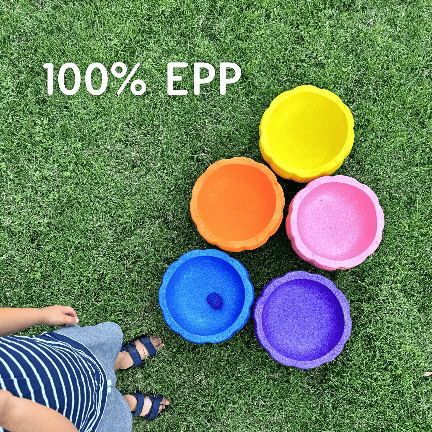 Colorful fun versatile stacking stones, stepping stones made out of lightweight Expended Polypropylene foam for kids for movement, open ended play, active learning, creativity, exercise, social development, motor development, cognitive development. can be combined with the balance board