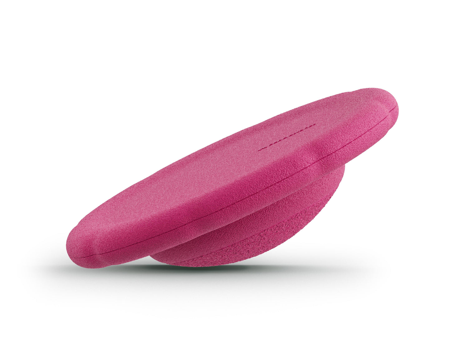 dragon fruit balance board for workout, exercise, movement, and active play for kids. Used for yoga and physical therapy. Raised edge for extra support. Can be combined with the stacking stones. made of 100% Expended Polypropylene.
