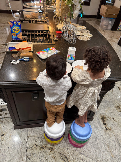 Colorful fun versatile stacking stones, stepping stones made out of lightweight Expended Polypropylene foam for kids for movement, open ended play, active learning, creativity, exercise, social development, motor development, cognitive development. can be combined with the balance board