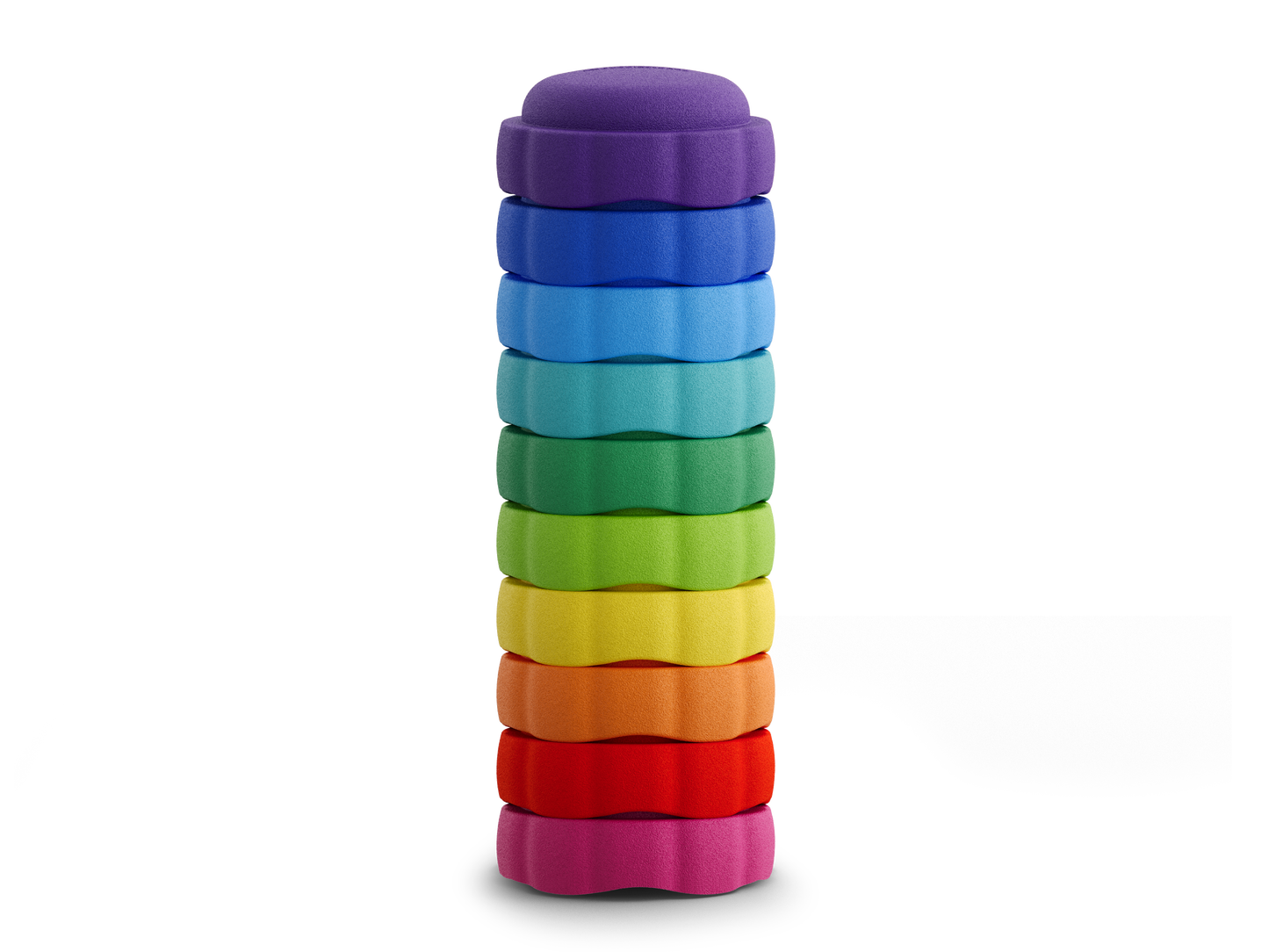colorful stacking stones EPP material on a white background