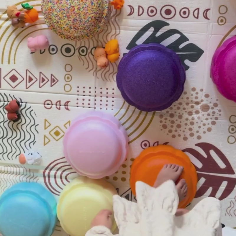 Colorful fun versatile stacking stones, stepping stones made out of lightweight Expended Polypropylene foam for kids for movement, open ended play, active learning, creativity, exercise, social development, motor development, cognitive development. can be combined with the balance board