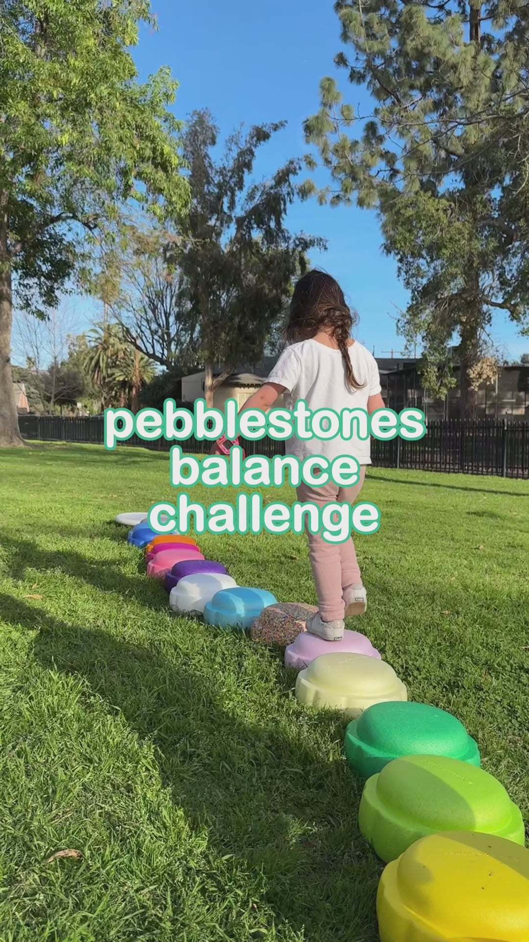 Colorful fun versatile stacking stones, stepping stones made out of lightweight Expended Polypropylene foam for kids for movement, open ended play, active learning, creativity, exercise, social development, motor development, cognitive development. can be combined with the balance board