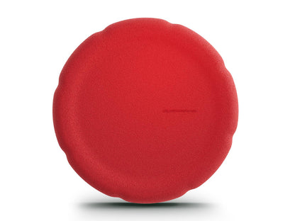 red balance board for workout, exercise, movement, and active play for kids. Used for yoga and physical therapy. Raised edge for extra support. Can be combined with the stacking stones. made of 100% Expended Polypropylene.