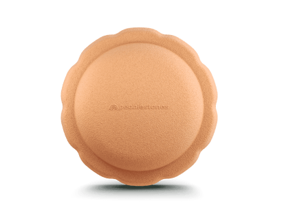Light orange color single versatile fun stacking stone, stepping stone made out of lightweight Expended Polypropylene foam for kids for movement, open ended play, active learning, creativity, exercise, social development, motor development, cognitive development. can be combined with the balance board.